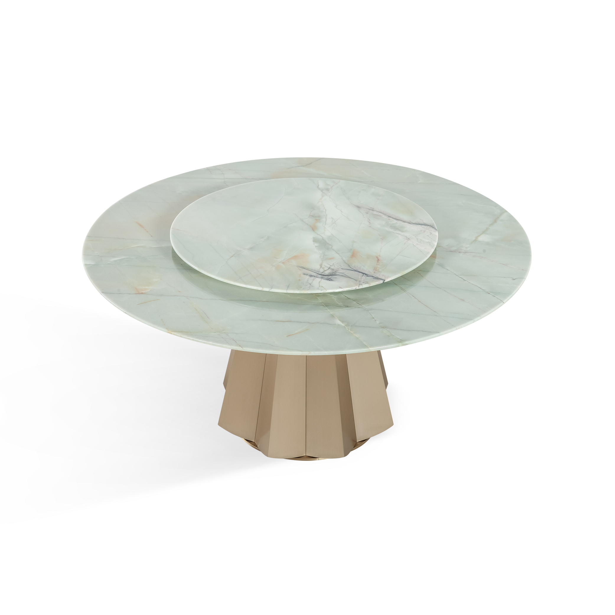 1.5m Nature Marble Top Round Dining Table MJ1232 - 图片 2