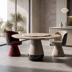 1.5m Round Dining‑Table with Tiered Conical Pedestal Base MJ1513