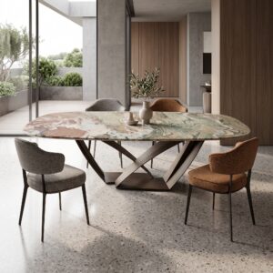 2.4m Dining Table With Classic Double‑Crossed Leg Design MJ193