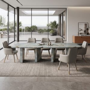 3.2m Villa Big Size Four Legs Nature Marble Dining Table MJ605