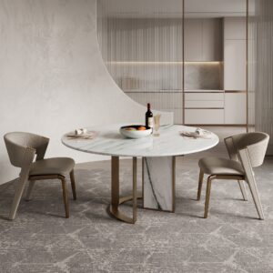 1.5m Colombia‑White Natural Marble Dining Table MJ610