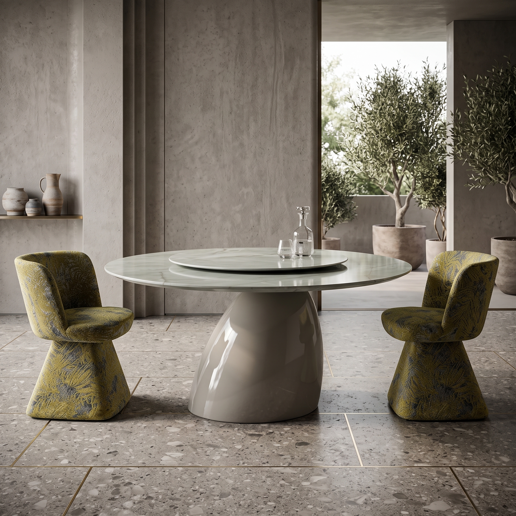 1.5m Fiberglass Base Design Morden Unique Dining Table MJ1276