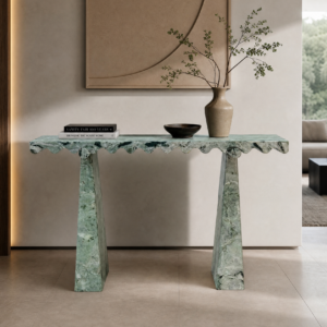 1.3m All‑Solid Cloud Emerald Natural Stone Entryway Console MJ503