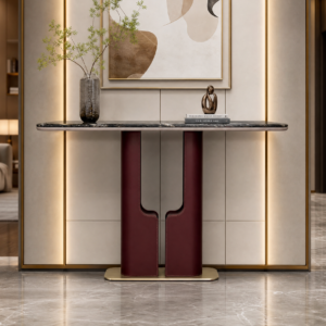 1.2m Premium Leather Foyer Console Table With Upscale Vibe MJ508