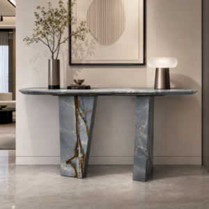 1.6m Unique Asymmetrical Natural Marble Console Table MJ605