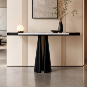 1.4m Modern Console Table With Stereoscopic Concave‑convex Surface Design MJ1525