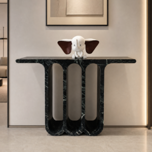 1.23m Artistic Hollow‑out Solid Natural Marble Console Table MJ504