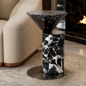 Funnel‑Design Solid Natural Stone Side Table BJ016