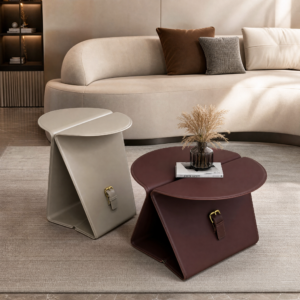 Fashion Side Table With Handbag‑Buckle‑Inspired Design BJ033