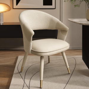 Rotatable Fabric‑Leather Spliced Dining Chair CY672