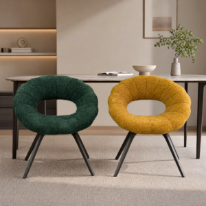 Sunflower‑Inspired Fabric Upholstered Dining Chair CY690
