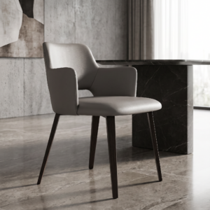 Microfiber Leather Upholstered With Armrest Dining Chair CY635