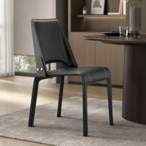Italian Minimalist Saddle‑skin Rivet Dining Chair CY669