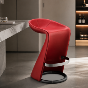 Z‑shaped Integrated One‑piece Upholstered Counter Height Bar Chair BY525