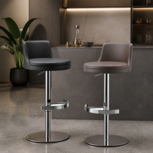 Simple Half‑Wrapped Backrest Height‑Adjustable Bar Stool BY526