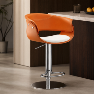 Mid‑Century Riveted Hollow Enclosed Bar Stool BY533