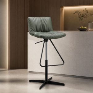 Italian‑Style Axel X Upholstered Height‑Adjustable Bar Stool BY550