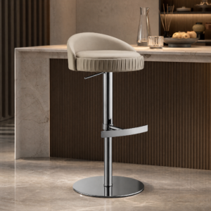 Modern Light‑Luxury Pleated Bar Stool BY551
