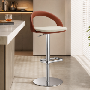 Crescent Hollow Back Adjustable Swivel Bar Stool BY519