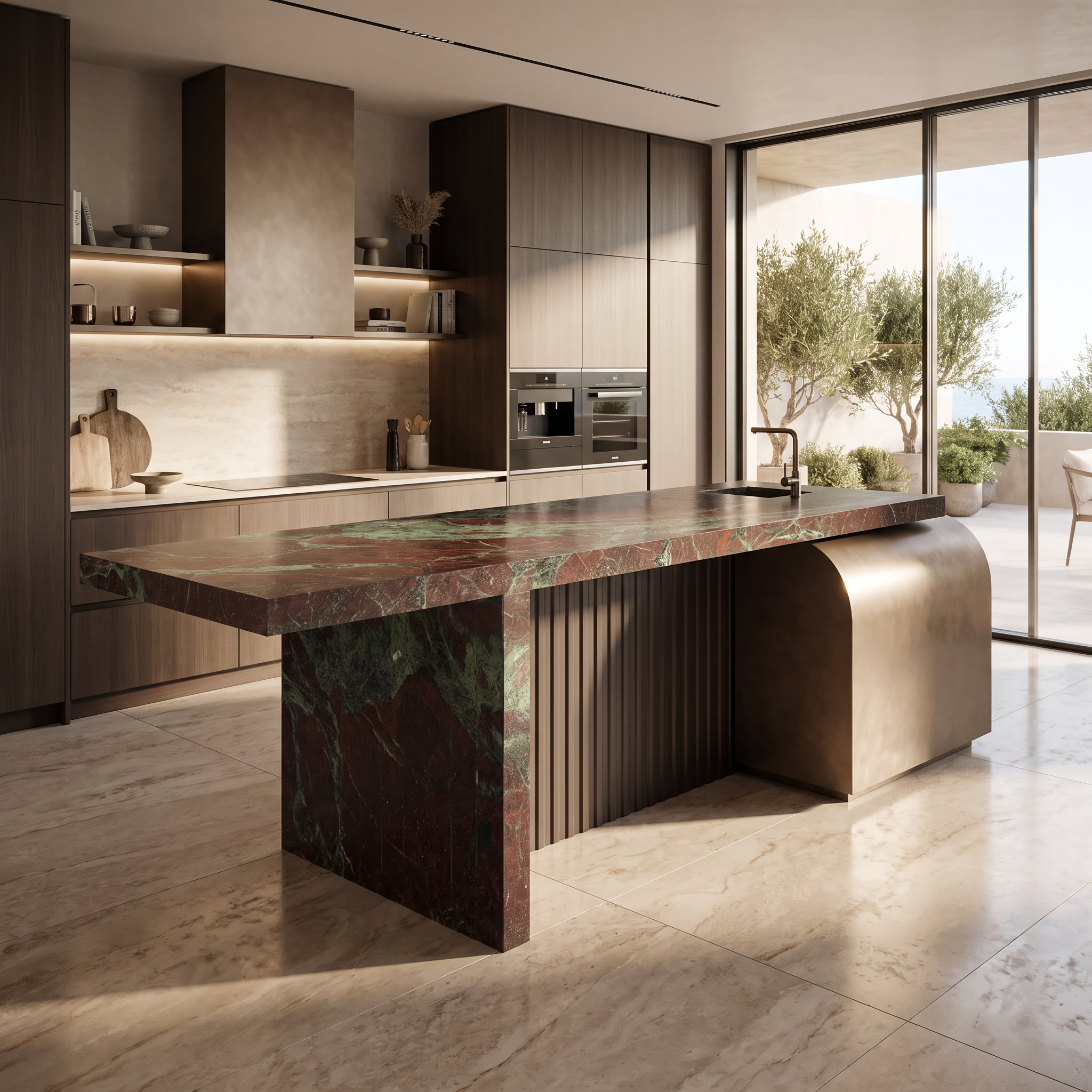 3.2m Nature Marble Kitchen Island - 图片 2