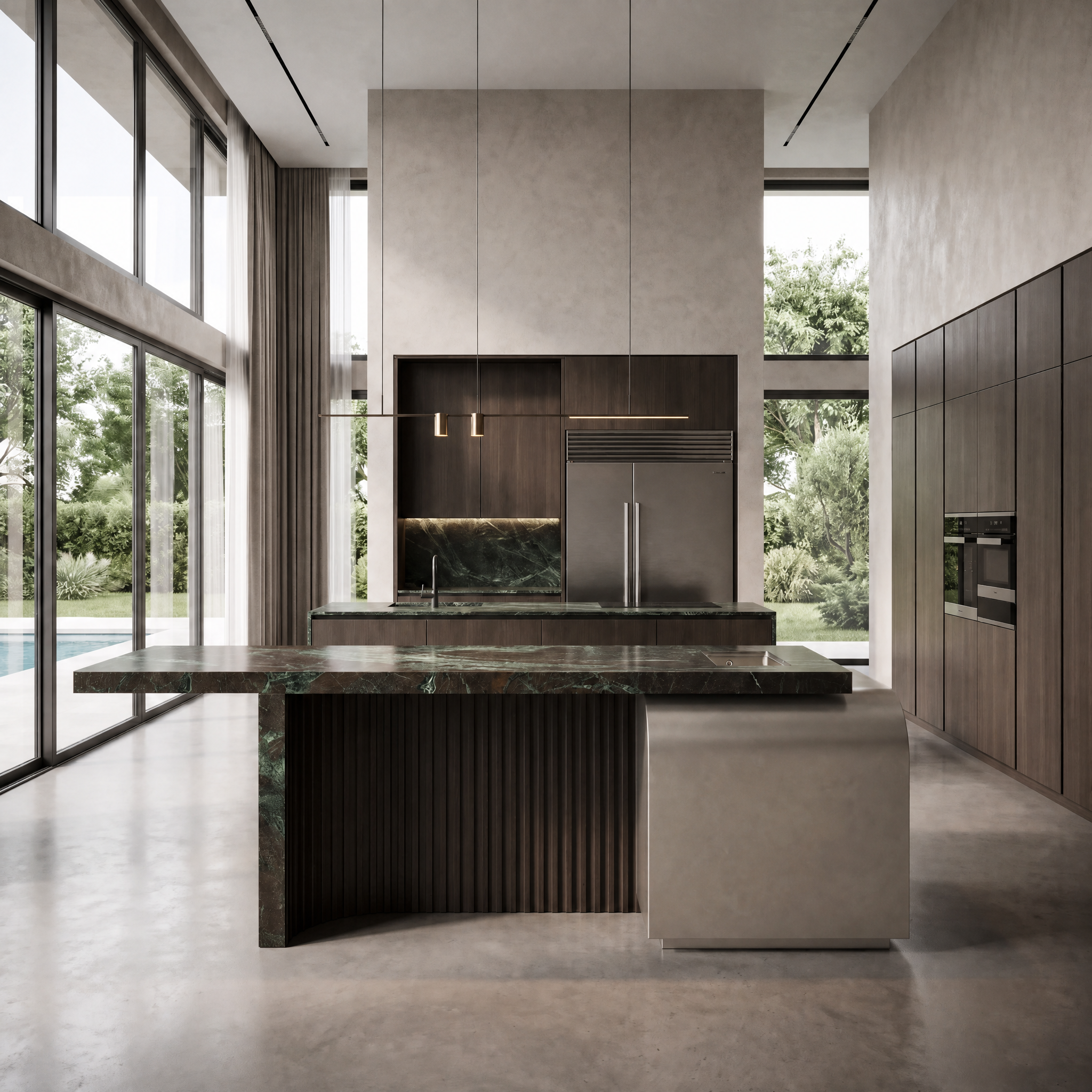 3.2m Nature Marble Kitchen Island