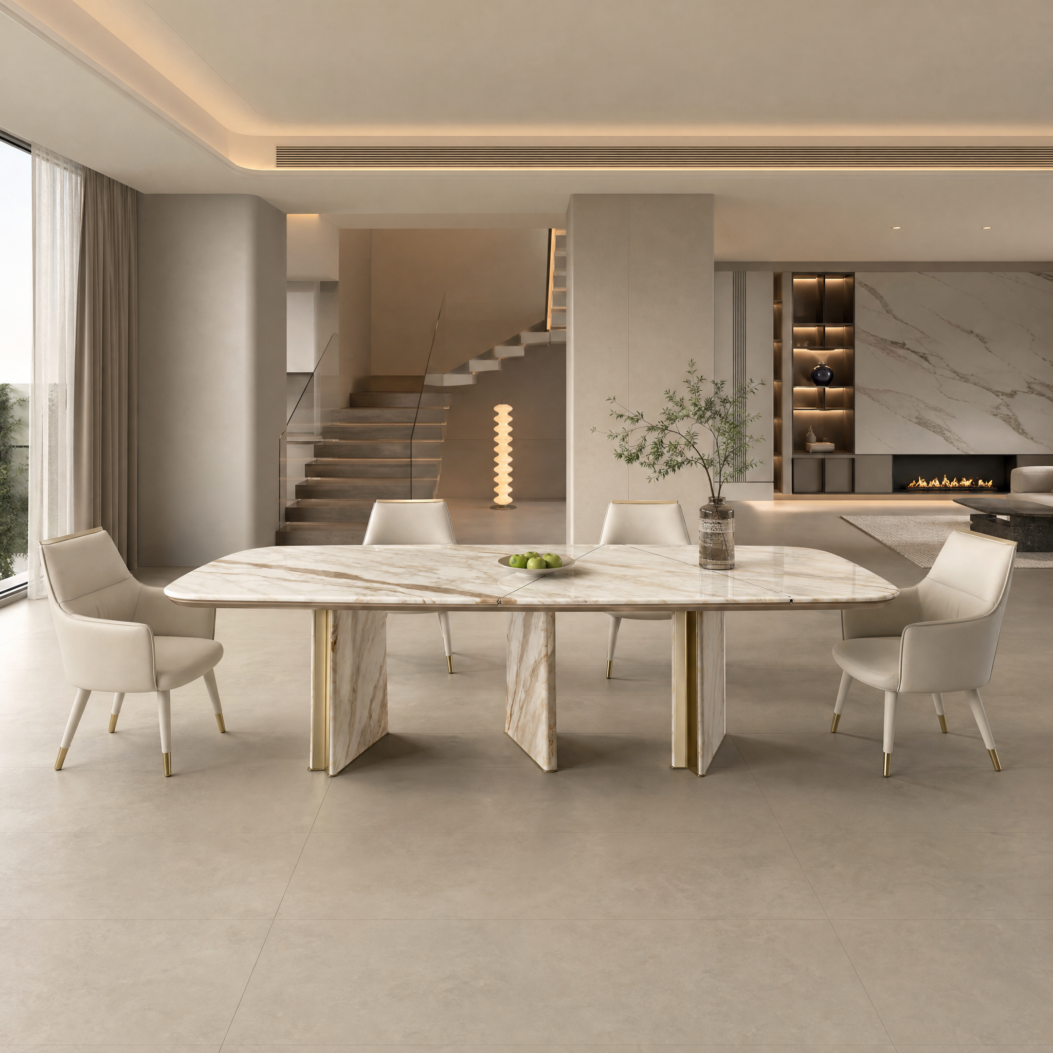 3m Modern Luxury Italian Style with Stone & Metal Legs MJ1329