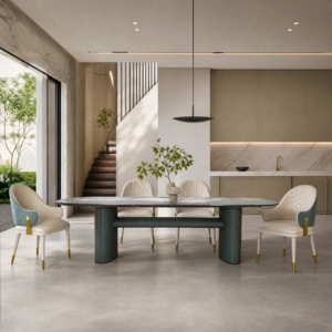 2.8m Rounded Substantial Architectural‑Silhouette Dining Table MJ1352