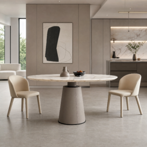 1.5m Round Dining Table with Single PU Base MJ1361