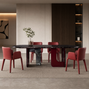 2.4m Dining Table With Two Asymmetrical U‑Shaped Hollow Legs  MJ1369