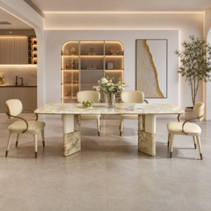 2.4m Nature Marble Top Dining Table MJ1389