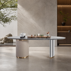 2.0m Nature Marble Top Tea Table MJ1264