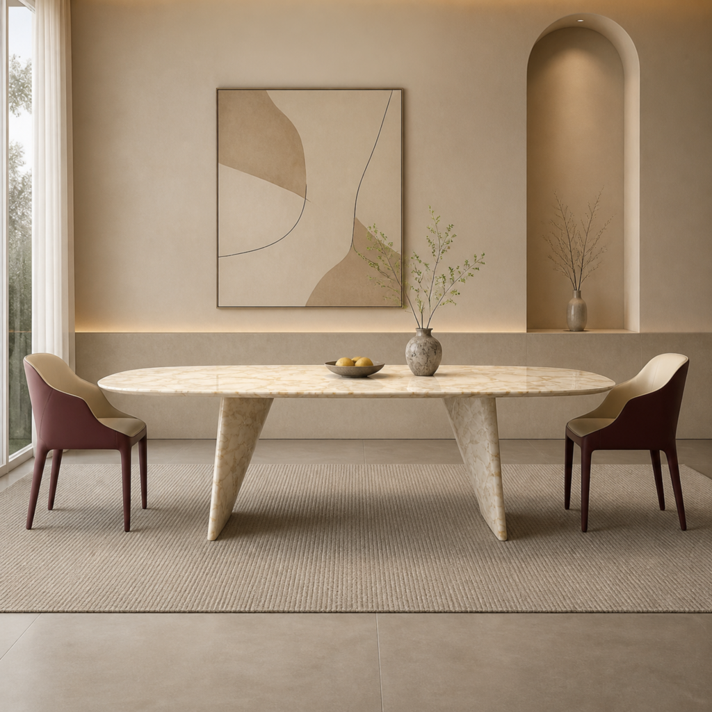 2.4m Nature Marble Top Dining Table MJ1552A
