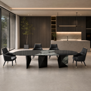 3.2m Luxury Villa Nature Marble Top Unique Design Dining Table MJ1555