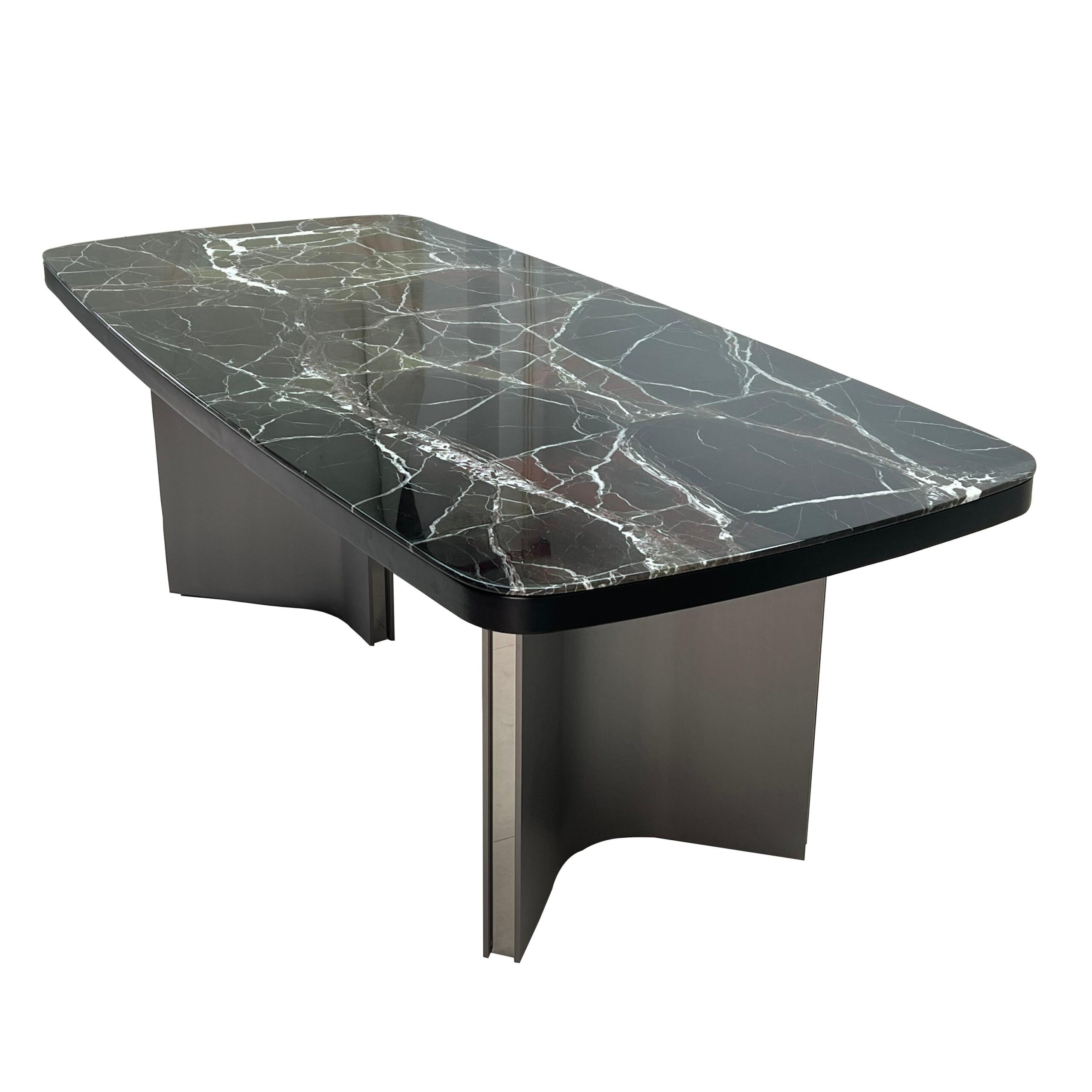 2.4m Classic‑style Nature Marble Table With Wooden Frame Dining Table MJ167 - 图片 4