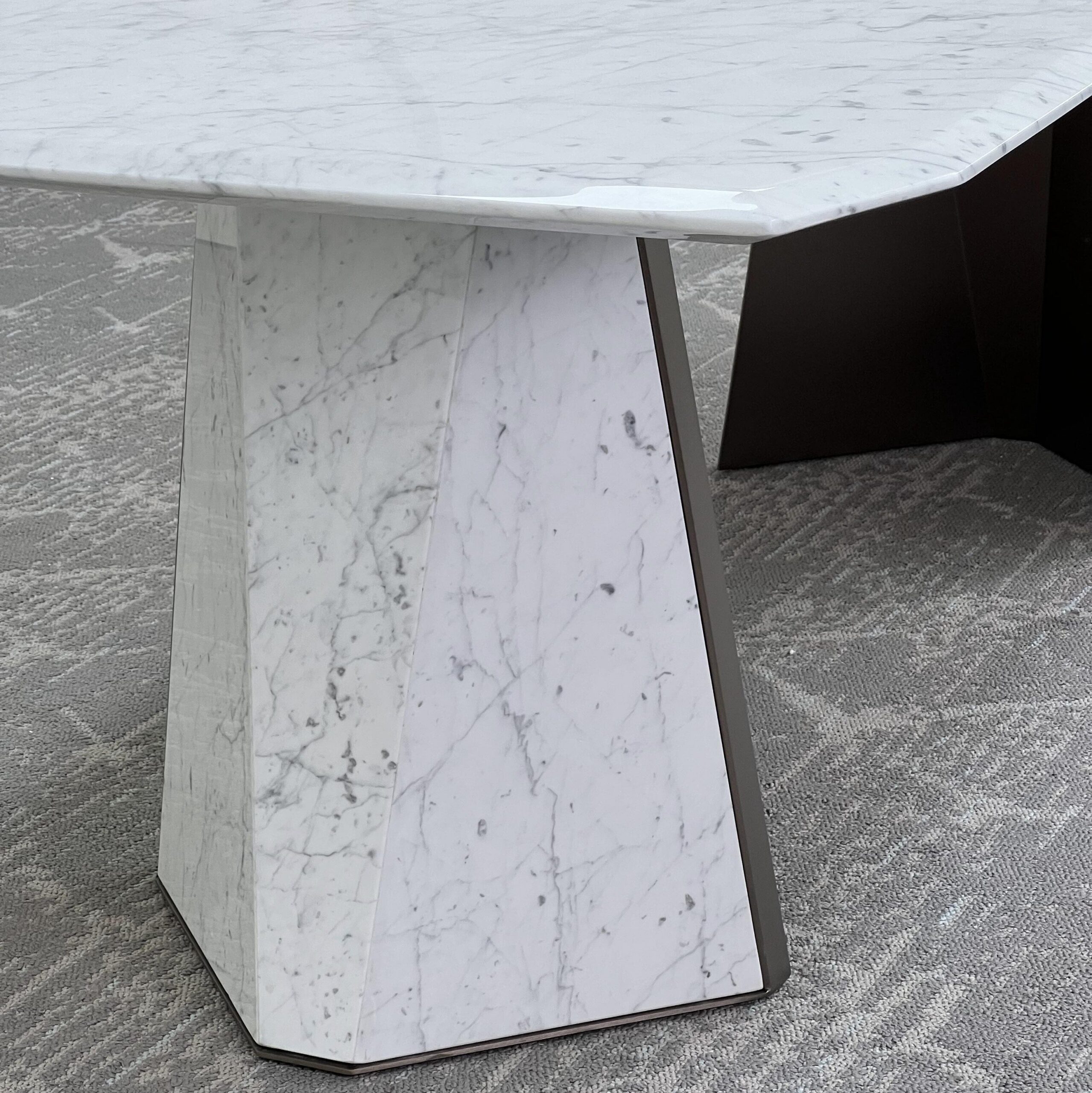 2.4m Light Slim‑profile Natural Marble Dining Table MJ1283 - 图片 4