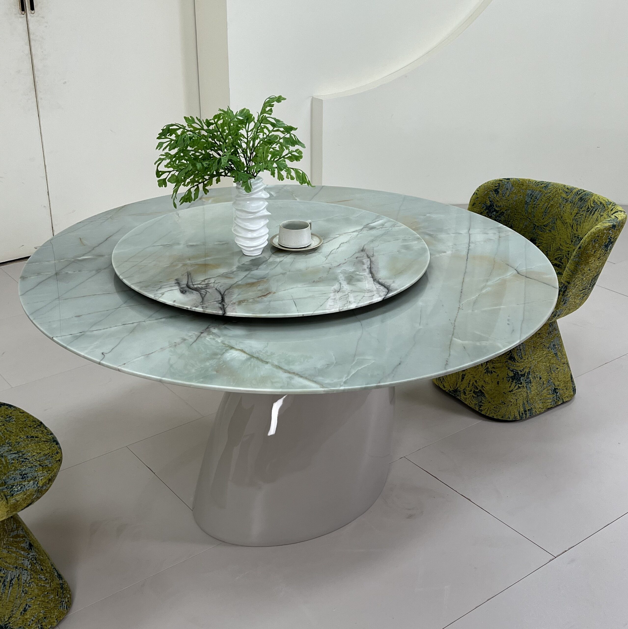 1.5m Fiberglass Base Design Morden Unique Dining Table MJ1276 - 图片 2