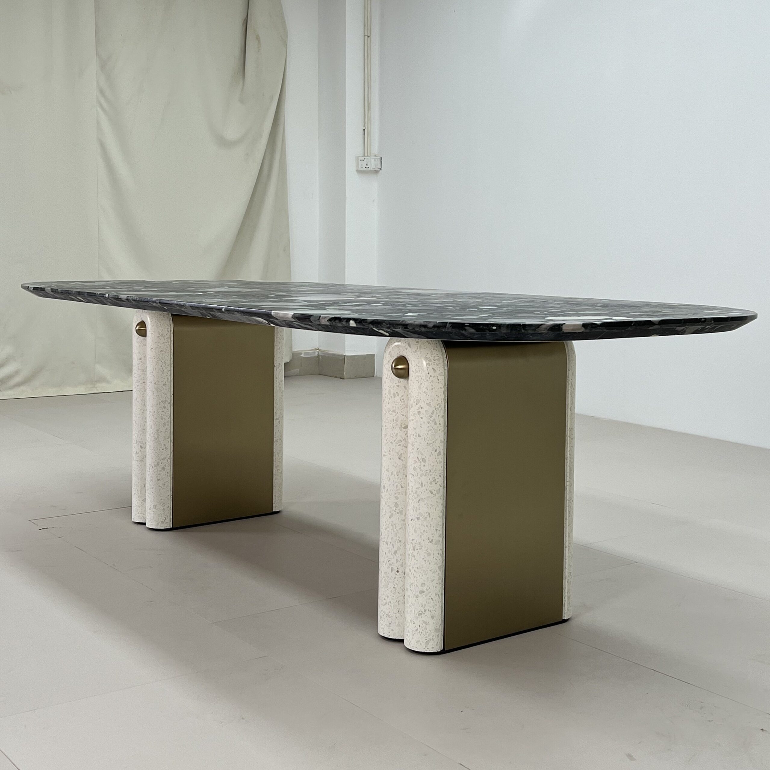 2.4m Elegant Terrazzo Marble Dining‑Table Structure MJ1327 - 图片 4