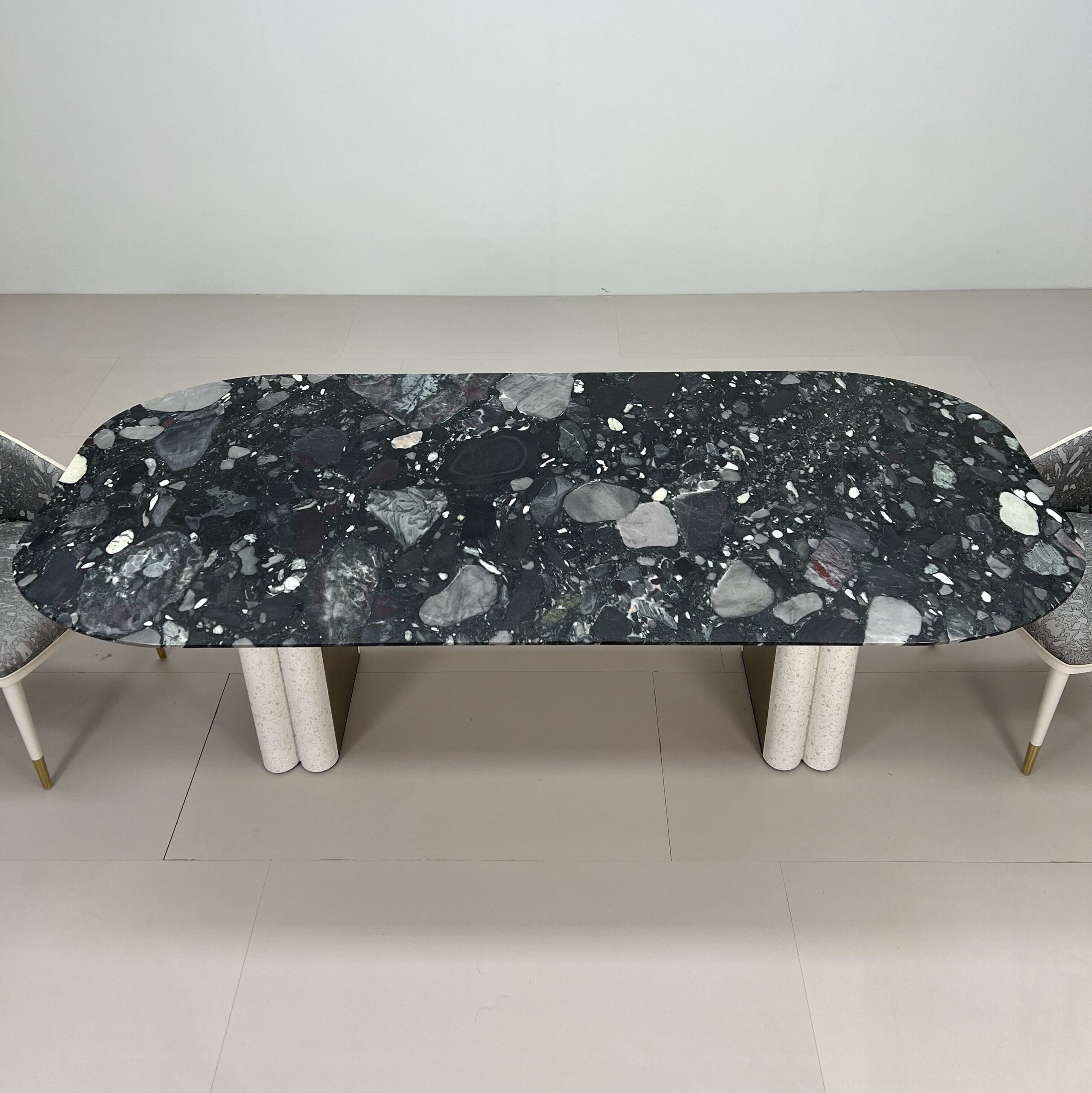 2.4m Elegant Terrazzo Marble Dining‑Table Structure MJ1327 - 图片 3
