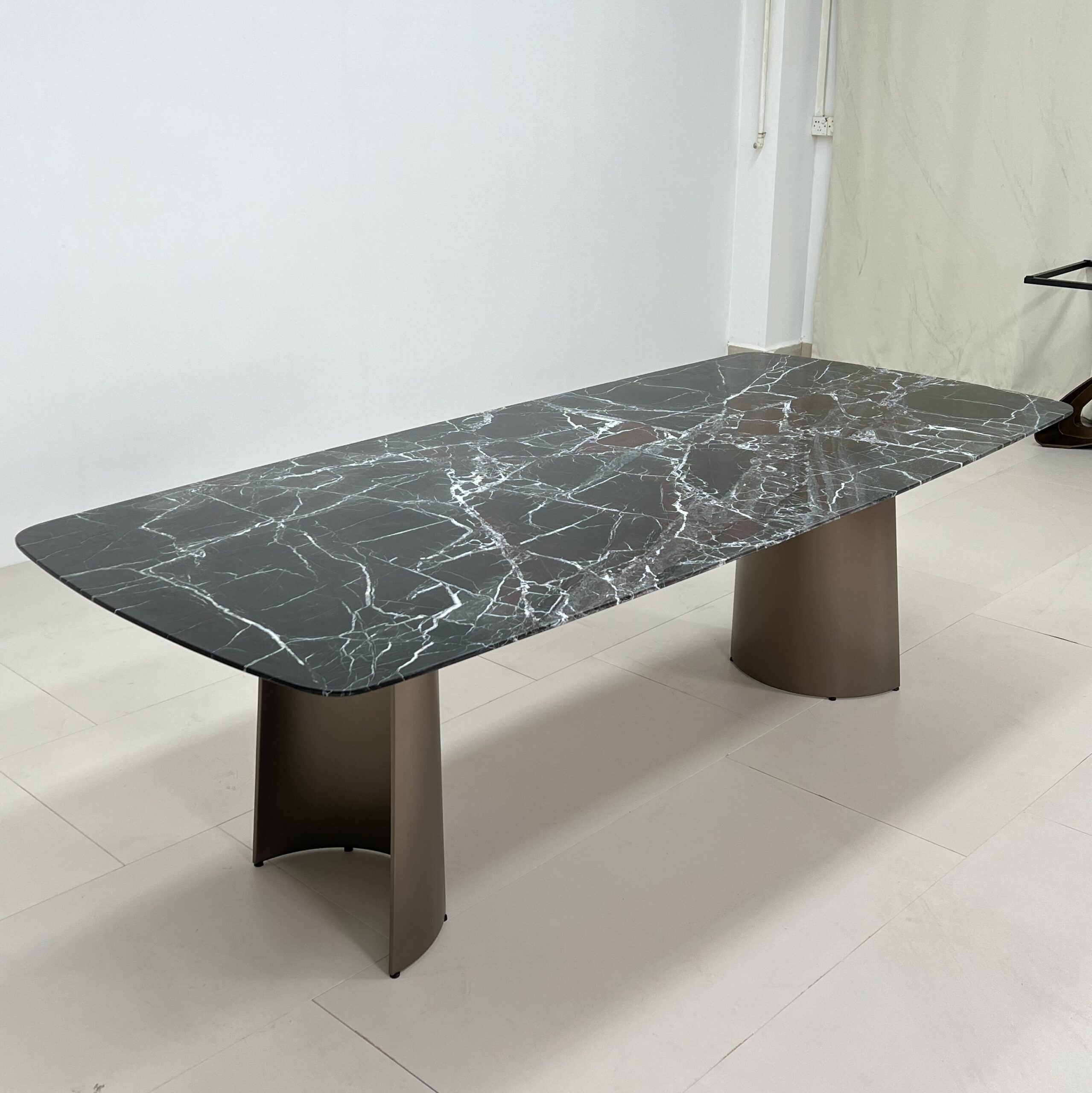 2.4m Horizontal Cross‑bar Nature Marble Dining Table MJ1322 - 图片 3