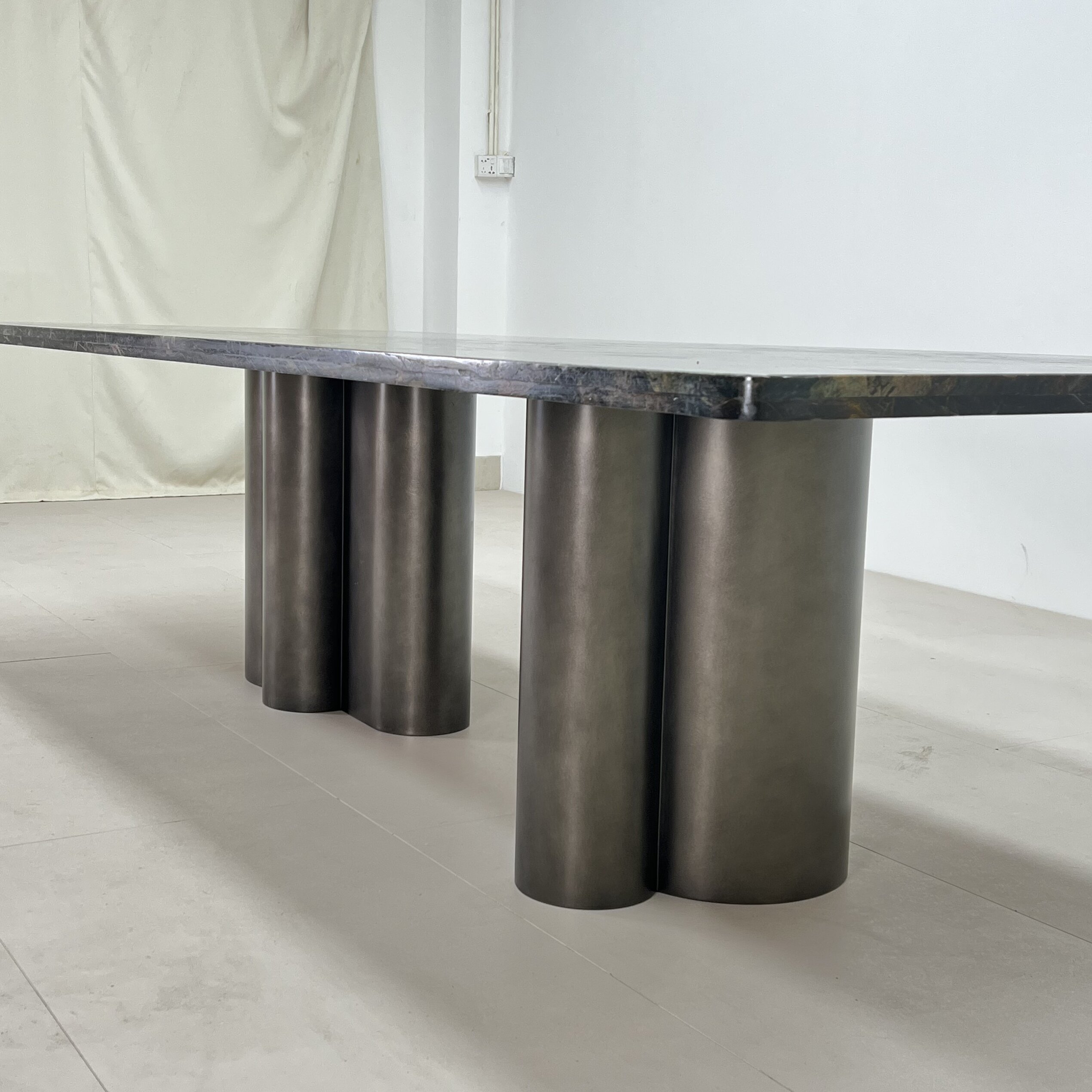 3m Vintage Villa Natural Marble Dining Table, Stainless Steel Legs MJ1293 - 图片 3