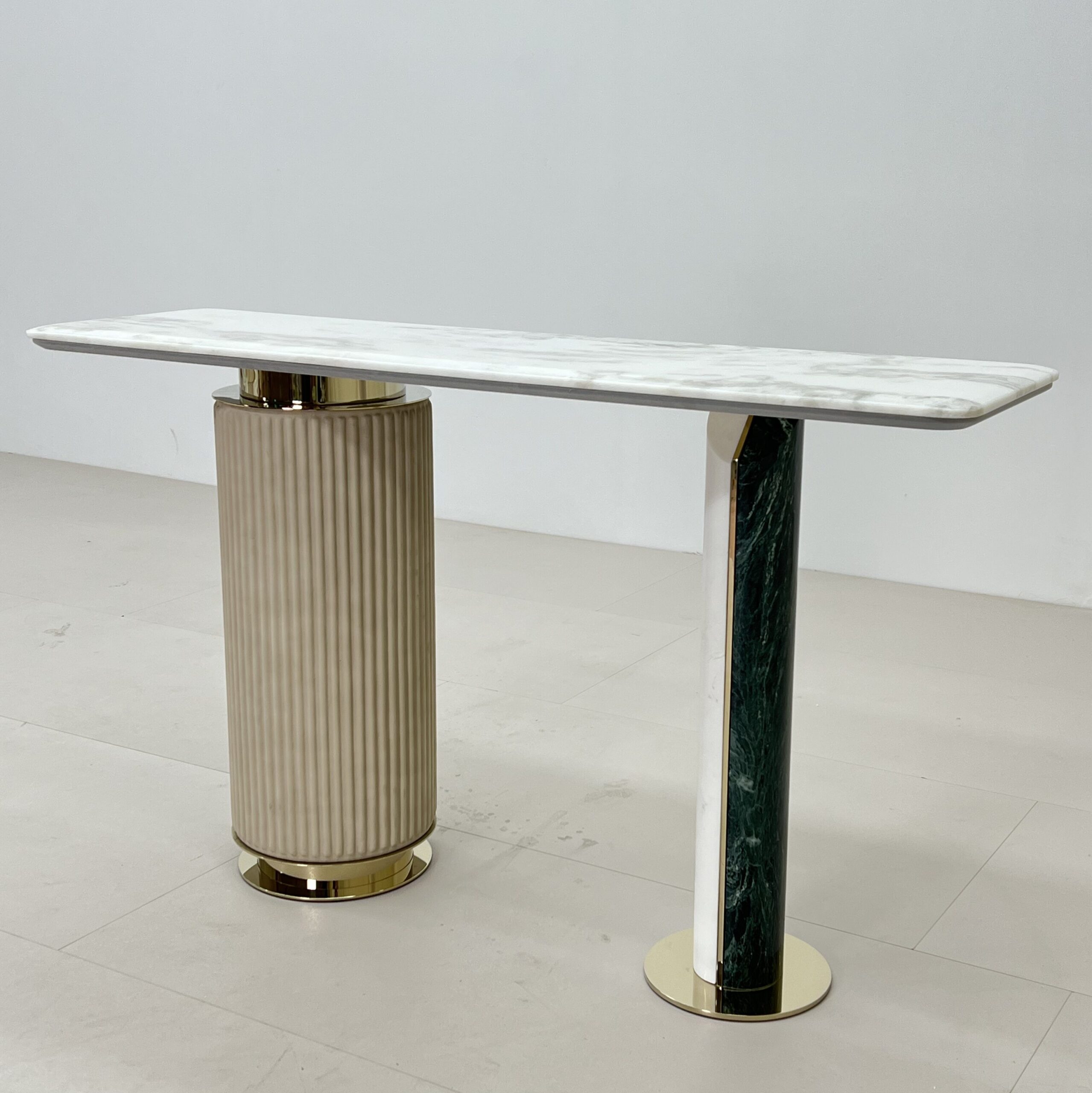 1.4m Roman Pillar Design Natural Marble Console Table MJ339 - 图片 2