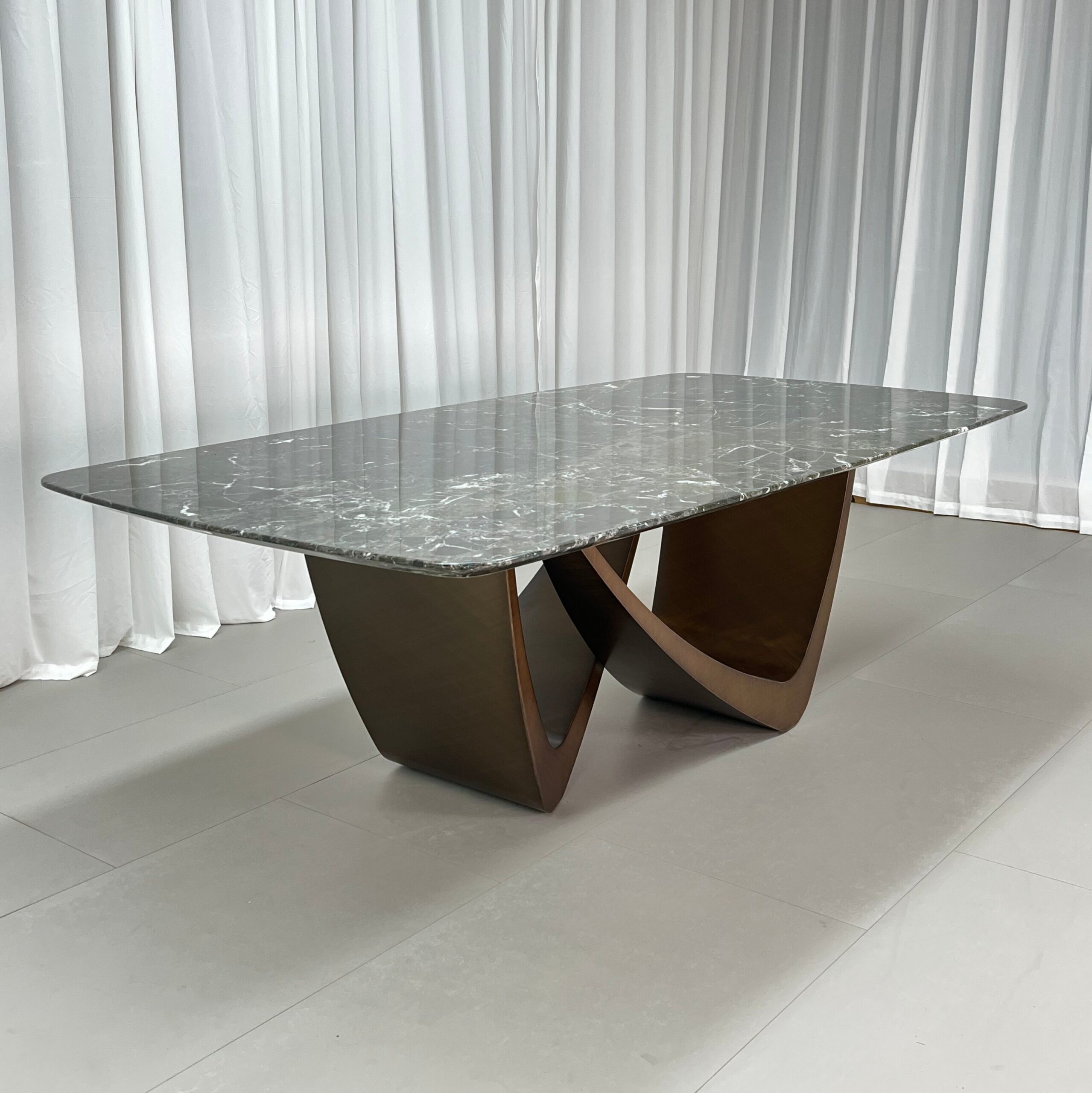 2.4m Staggered Double‑V Design Base Dining Table MJ1376 - 图片 3