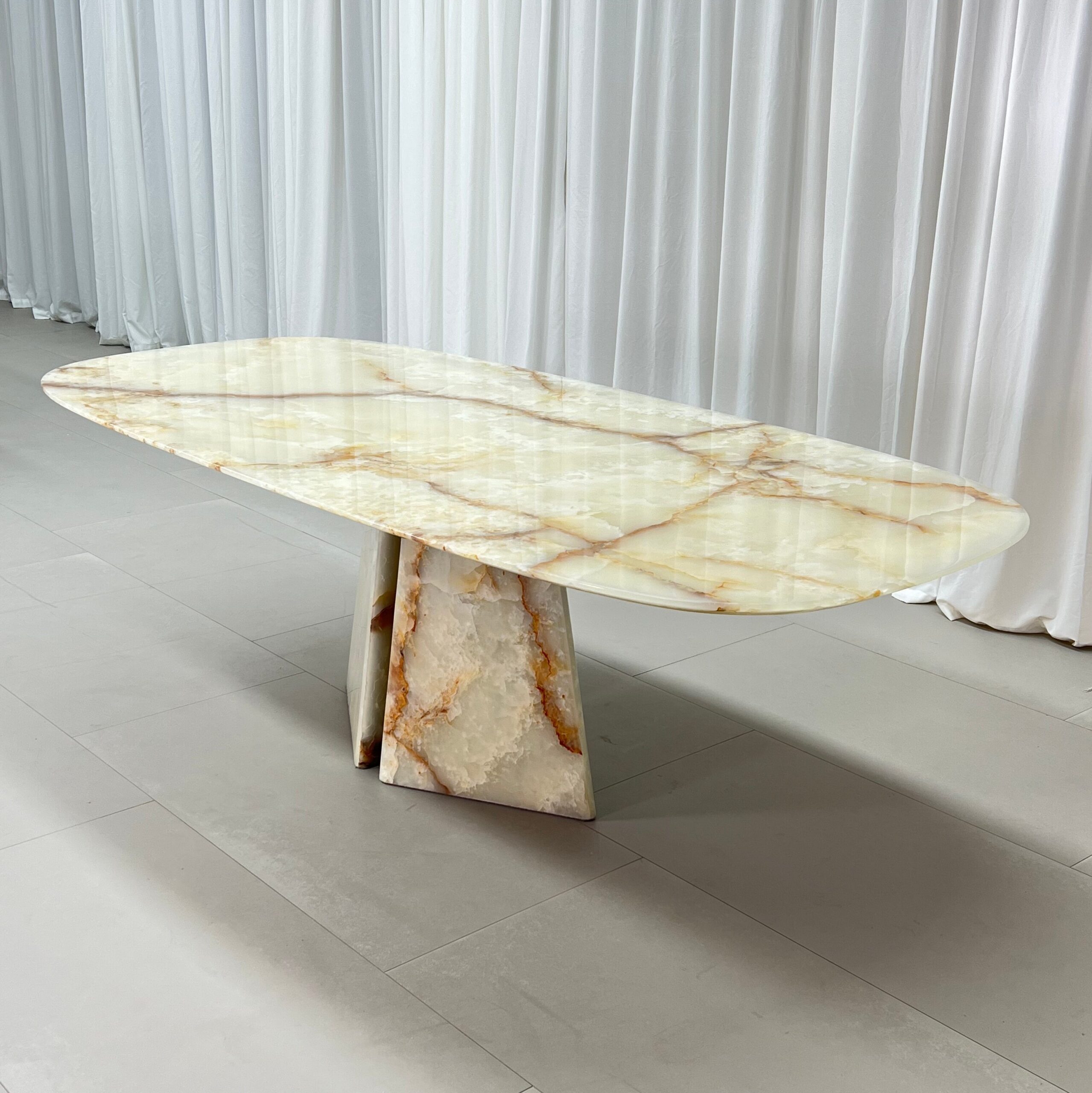 2.4m Nature Marble Top Dining Table MJ1387 - 图片 2
