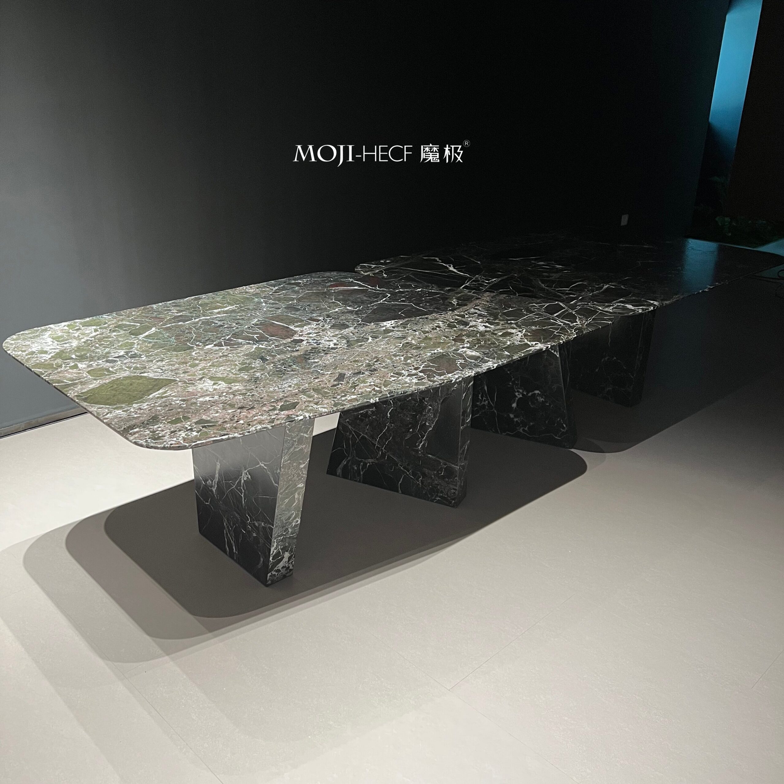 3.2m Villa Big Size Four Legs Nature Marble Dining Table MJ605 - 图片 5