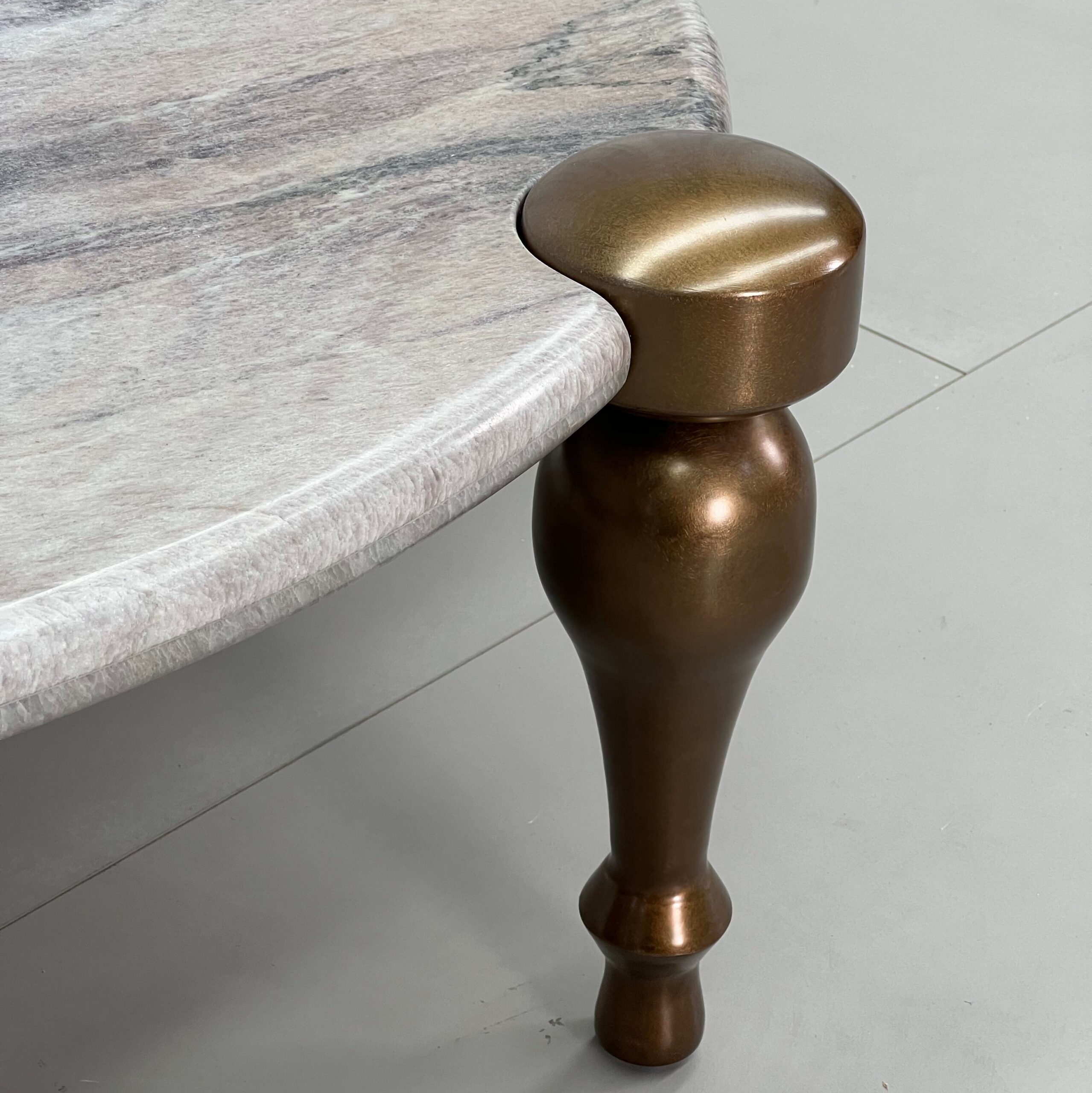 1.5m Vintage Irregular Natural Marble Coffee Table With Gourd‑shaped Legs MJ2091 - 图片 4