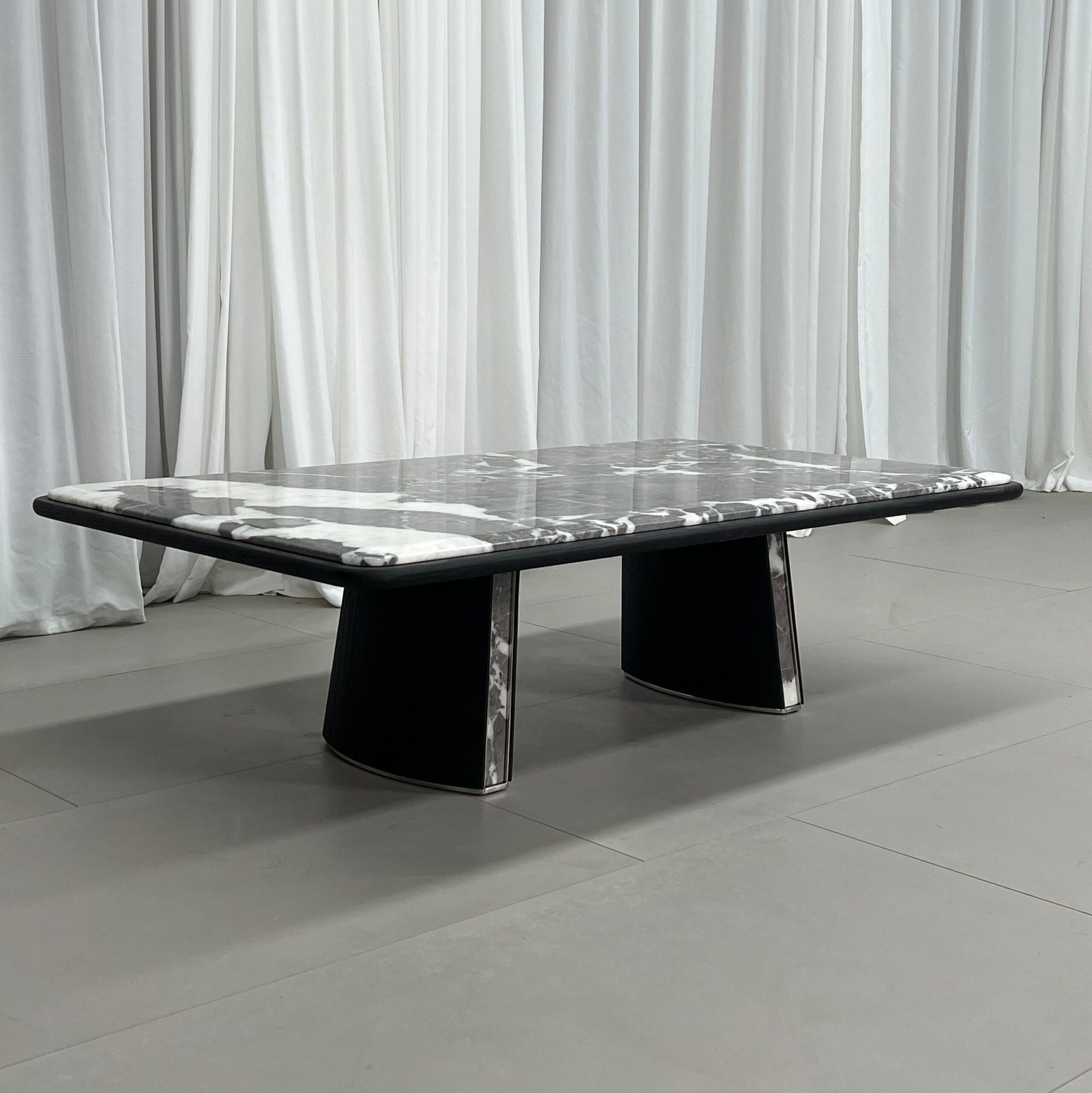 1.4m Rectangular wood veneer & Marble Coffee Table MJ1508 - 图片 3