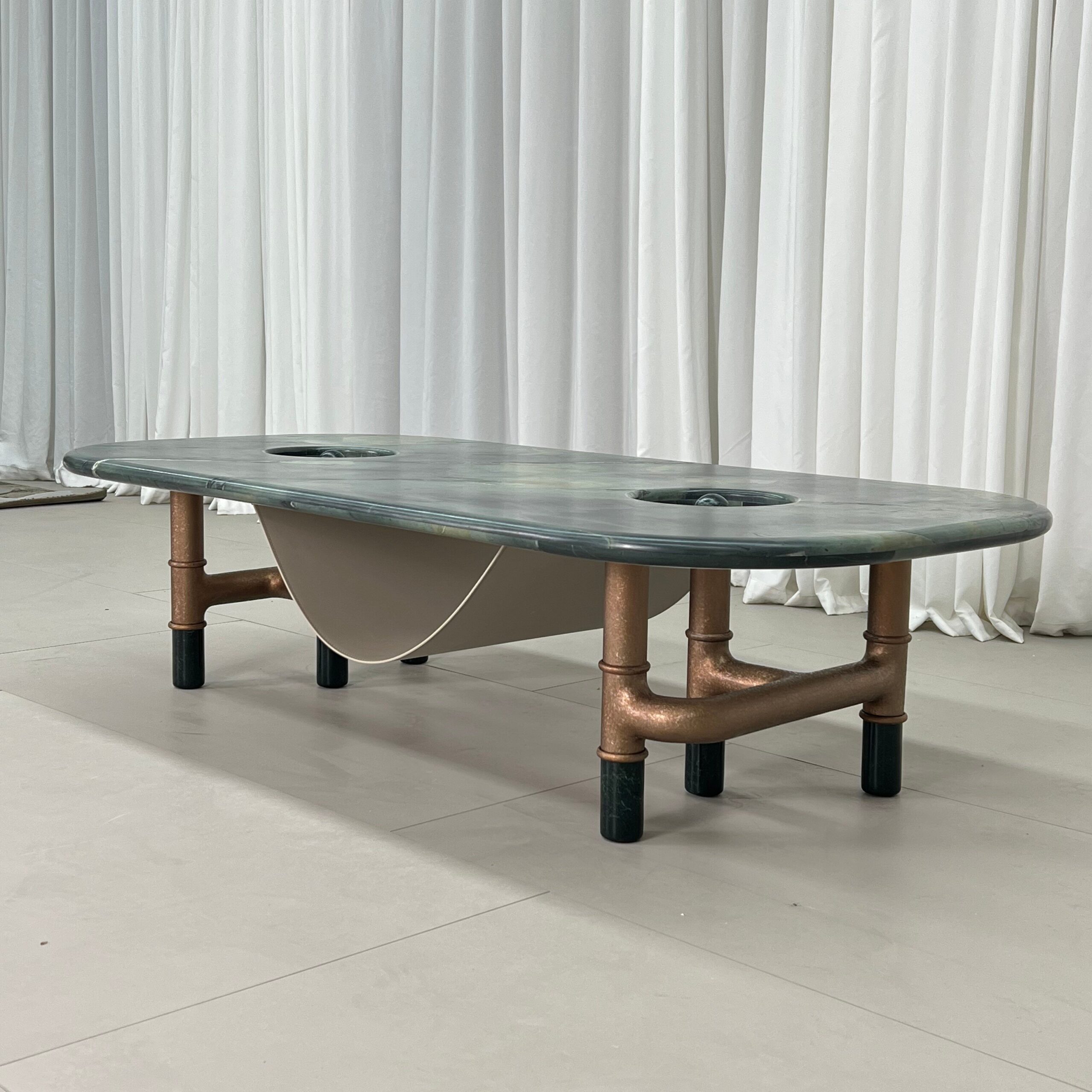 1.5m Unique Water‑pipe Design Edinburgh Green Coffee Table MJ2093 - 图片 3