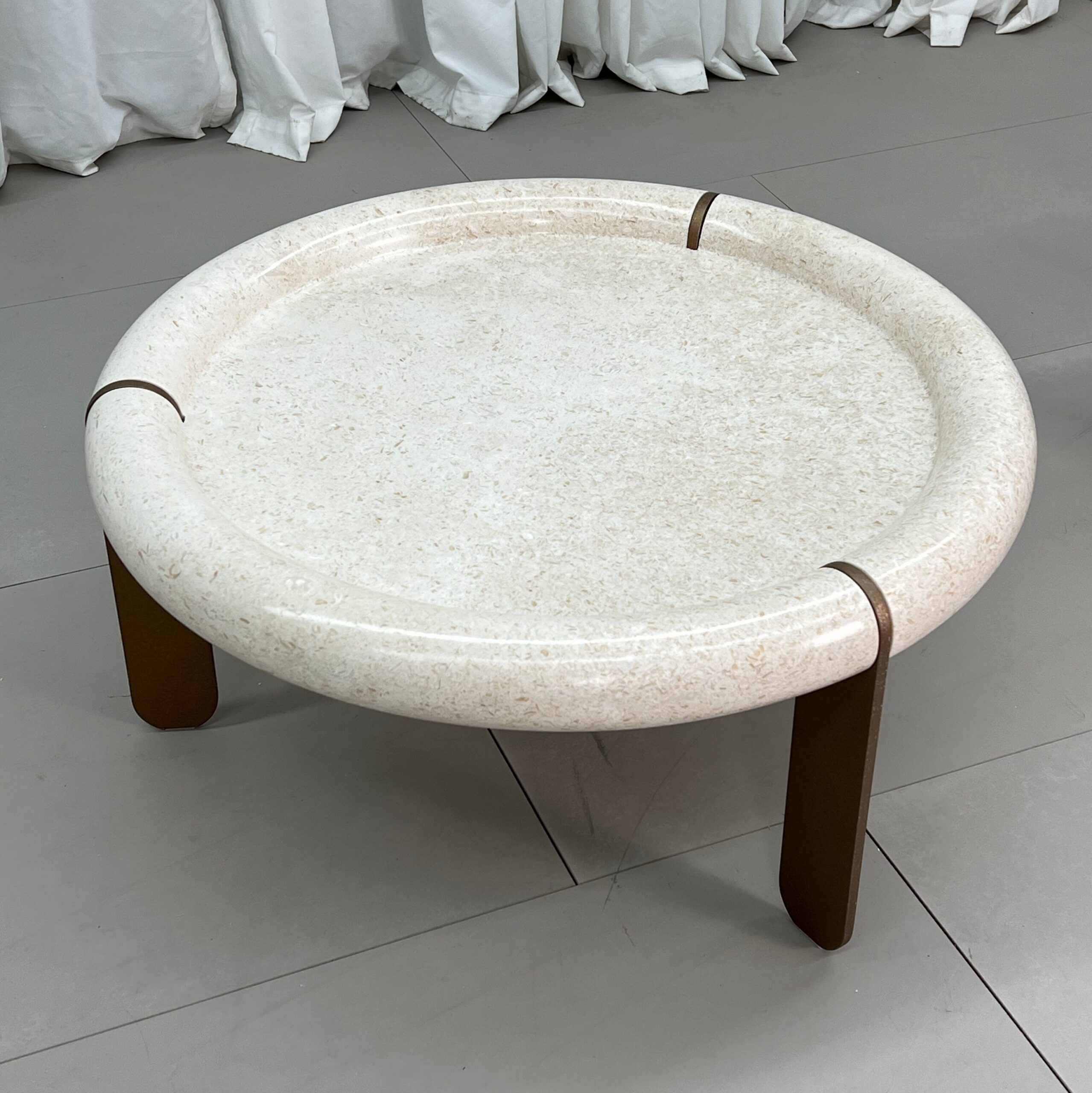 Wabi‑Sabi Style Ring‑shaped Solid Natural Stone Coffee‑Table Set MJ2016 - 图片 2