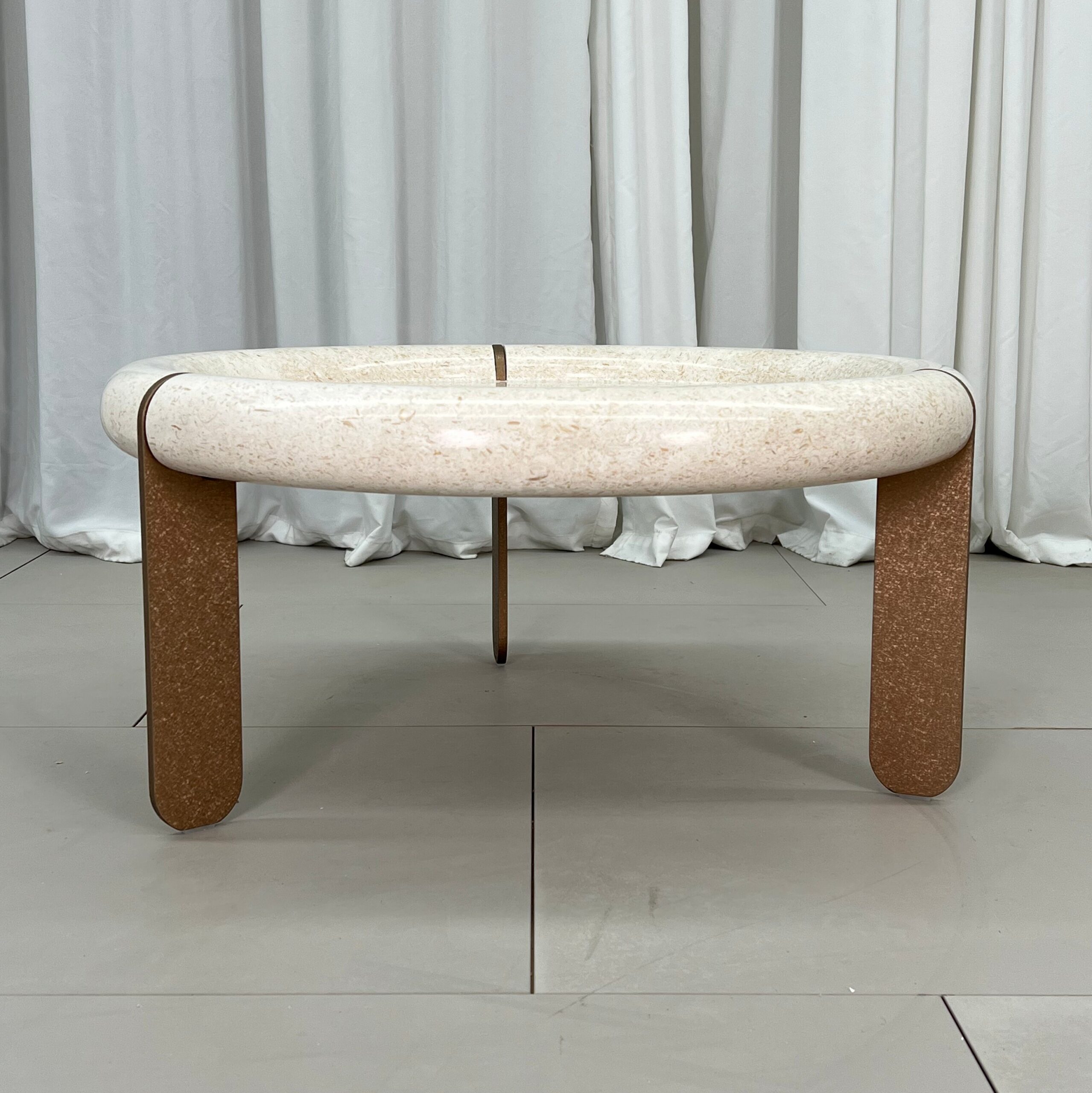 Wabi‑Sabi Style Ring‑shaped Solid Natural Stone Coffee‑Table Set MJ2016 - 图片 3