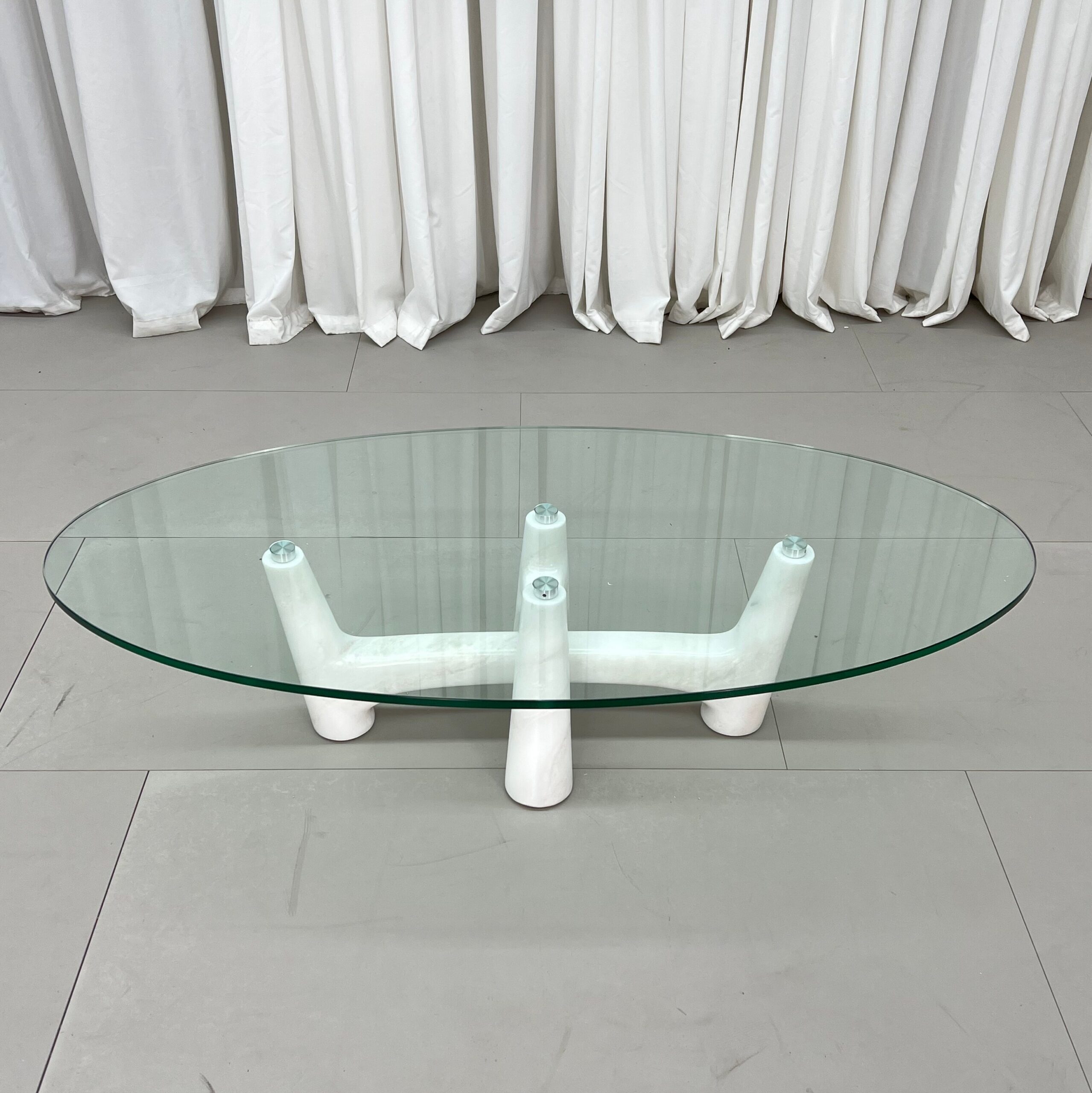 1.4m Branch‑Design Oval Coffee Table, Glass Top & Solid Stone Base MJ2107 - 图片 3